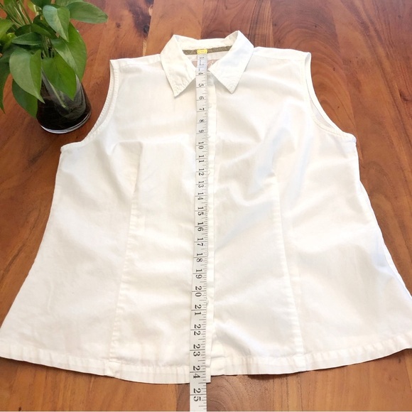 Vintage Bum Equipment White Sleeveless Button Down Blouse Shirt Tank Top. Large - Picture 9 of 12